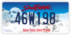 46W198 license plate in South Dakota