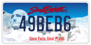 49BEB6 license plate in South Dakota