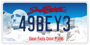 49BEY3 license plate in South Dakota