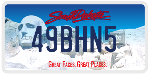 49BHN5  license plate in SD