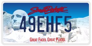 49EHF5  license plate in SD