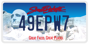 49EPW7 license plate in South Dakota