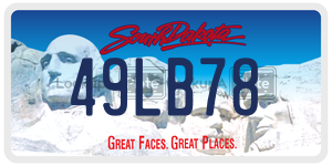 49LB78  license plate in SD