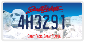 4H3291  license plate in SD