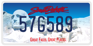 57G589 license plate in South Dakota
