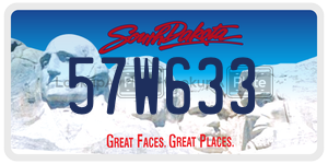 57W633  license plate in SD