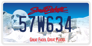 57W634  license plate in SD