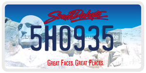 5H0935  license plate in SD