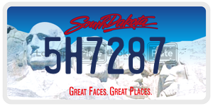 5H7287  license plate in SD