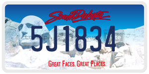 5J1834  license plate in SD