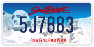5J7883  license plate in SD