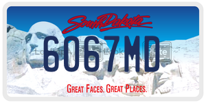 6067MD license plate in South Dakota