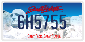 6H5755  license plate in SD