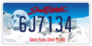 6J7134  license plate in SD