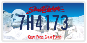 7H4173 license plate in South Dakota