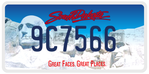 9C7566 license plate in South Dakota