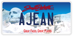 AJEAN  license plate in SD