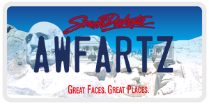 AWFARTZ  license plate in SD