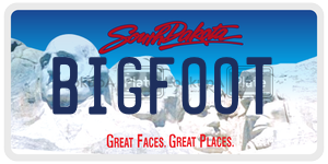 BIGFOOT  license plate in SD