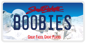 BOOBIES  license plate in SD