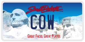 COW  license plate in SD