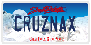 CRUZNAX license plate in South Dakota