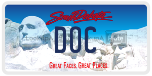 DOC license plate in South Dakota