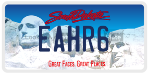 EAHR6 license plate in South Dakota