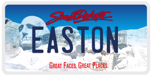 EASTON  license plate in SD