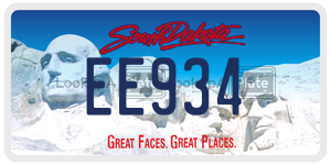EE934  license plate in SD