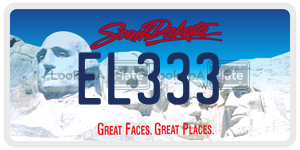 EL333 license plate in South Dakota