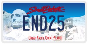 END25 license plate in South Dakota