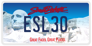 ESL30 license plate in South Dakota