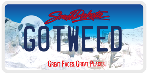 GOTWEED  license plate in SD