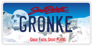 GRONKE  license plate in SD