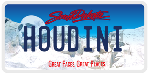 HOUDINI license plate in South Dakota