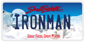 IRONMAN  license plate in SD