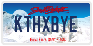 KTHXBYE  license plate in SD