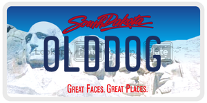 OLDDOG license plate in South Dakota