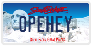 OPEHEY license plate in South Dakota