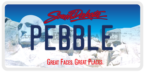 PEBBLE  license plate in SD