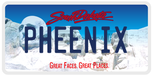 PHEENIX  license plate in SD
