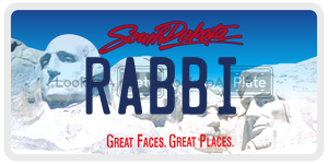 RABBI  license plate in SD