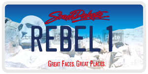 REBEL1 license plate in South Dakota