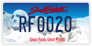 RF0020 license plate in South Dakota