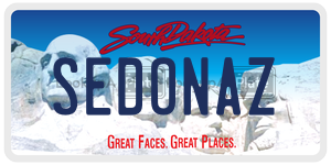 SEDONAZ  license plate in SD