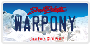 WARPONY  license plate in SD
