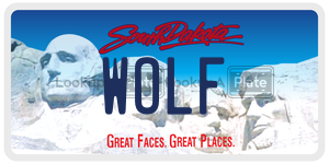 WOLF  license plate in SD