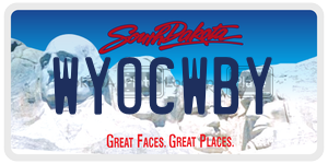 WYOCWBY  license plate in SD