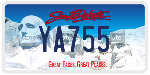 YA755  license plate in SD